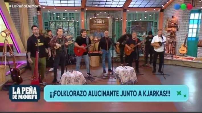 Los Kjarkas hicieron vibrar el set de Telefé en Argentina 