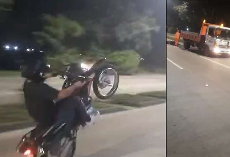 El motociclista fue grabado realizando maniobras peligrosas.