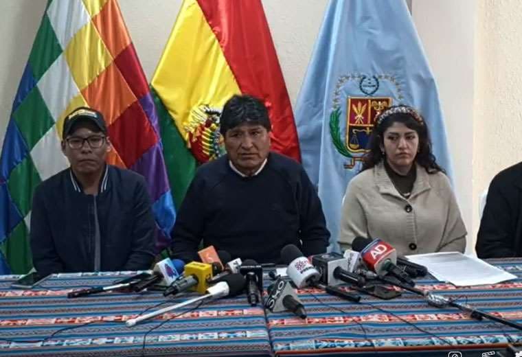 Evo Morales en conferencia de prensa. Foto: Captura