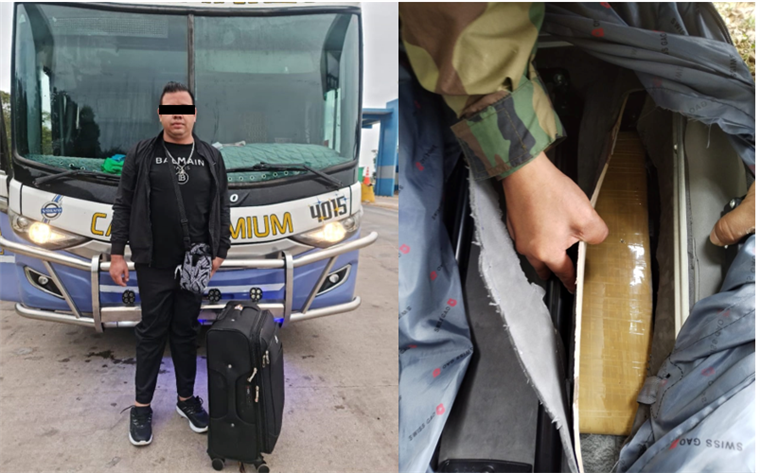 Hallan 82 paquetes de droga en dos buses que se dirigían a la frontera con Brasil