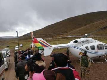El incidente con el helicóptero ocurrió el 4 de noviembre de 2019 en la localidad de Colquiri, Oruro.