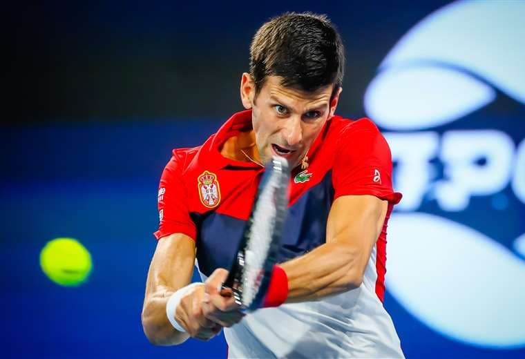 Djokovic batalló para el triunfo de Serbia en el ATP Cup. Foto: AFP
