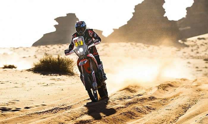 Cornejo en plena competencia en el Rally Dakar de Arabia Saudita. Foto. Internet 