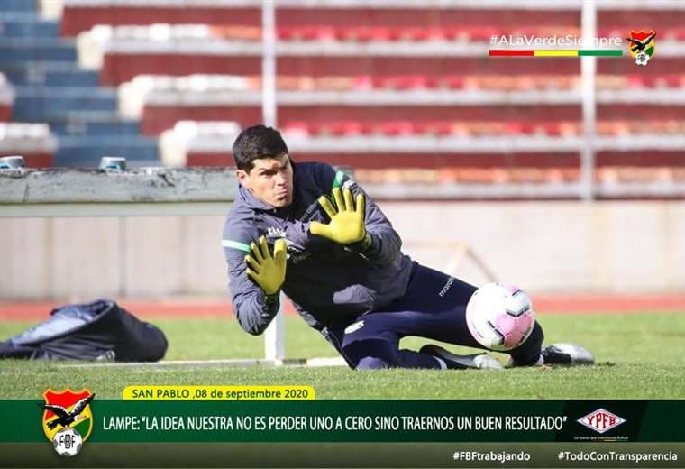 Carlos Lampe, arquero de la selección nacional.  Foto: FBF