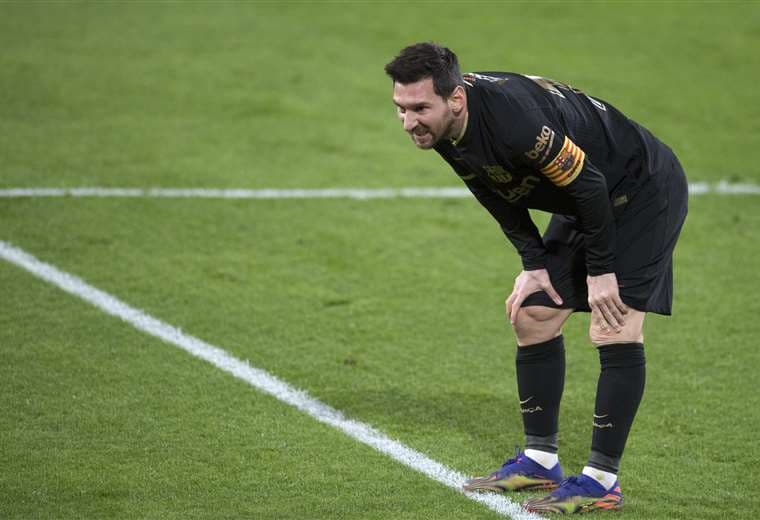 Lionel Messi, capitán del Barcelona y de un equipo que no puede ganar. Foto: AFP