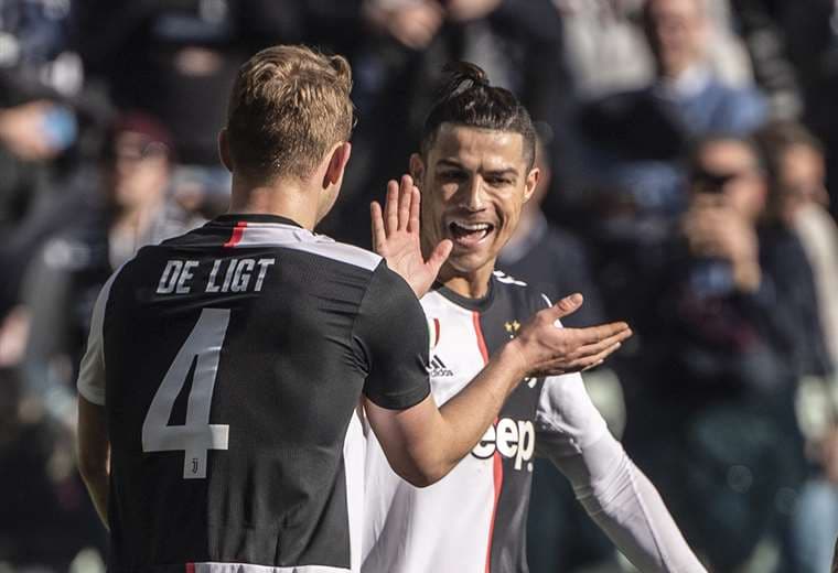 Ronaldo y De Ligt dieron tres puntos a la ‘Juve’ este domingo en el Calcio italiano. Foto. AFP