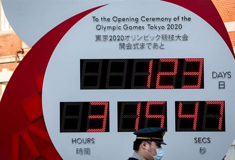 El reloj que marca cuánto falta para que inicien los Juegos Olímpicos Tokio 2020. Foto: AFP
