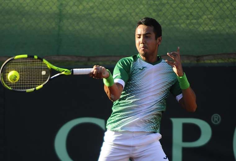 Hugo Dellien, jugó un gran partido este viernes en la Copa Davis. Ganó a José Hernández por 2-0. Foto. APG Noticias