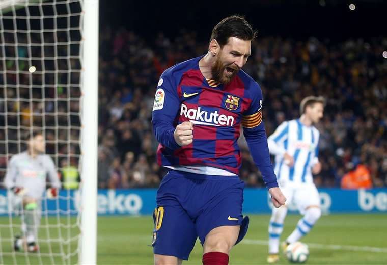 Messi celebra su gol, que sirvió este sábado para el triunfo del Barcelona. Foto: Internet