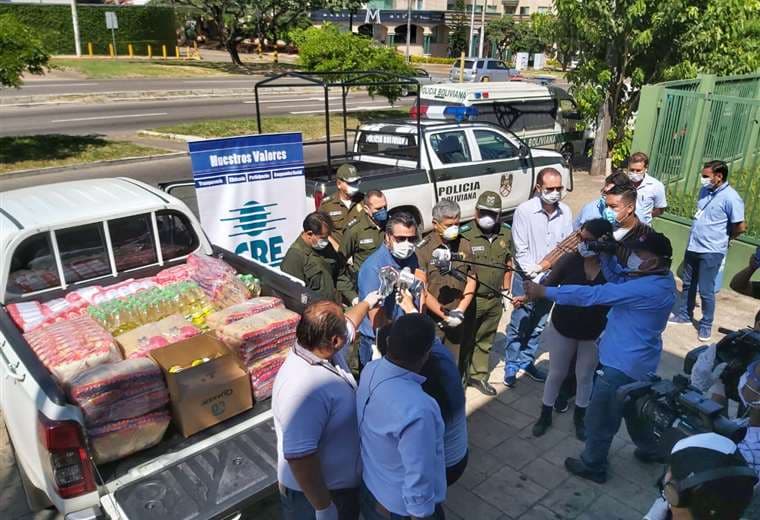 La donación de alimentos fue entregada en el Comando Departamental de la Policía