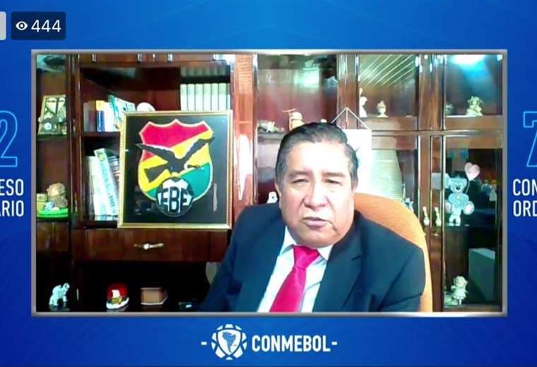 Salinas, presidente de la FBF, en plena videoconferencia