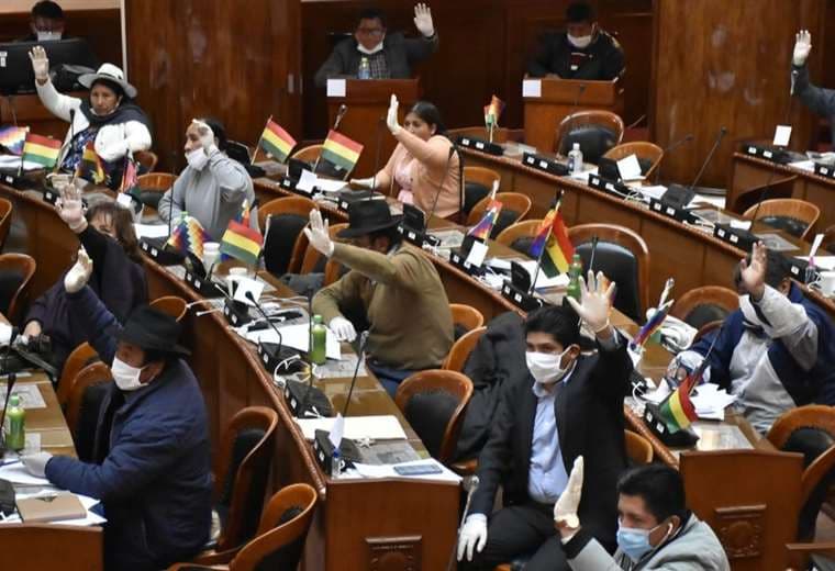 Los legisladores en la Asamblea durante una sesión en época de pandemia. Foto: APG