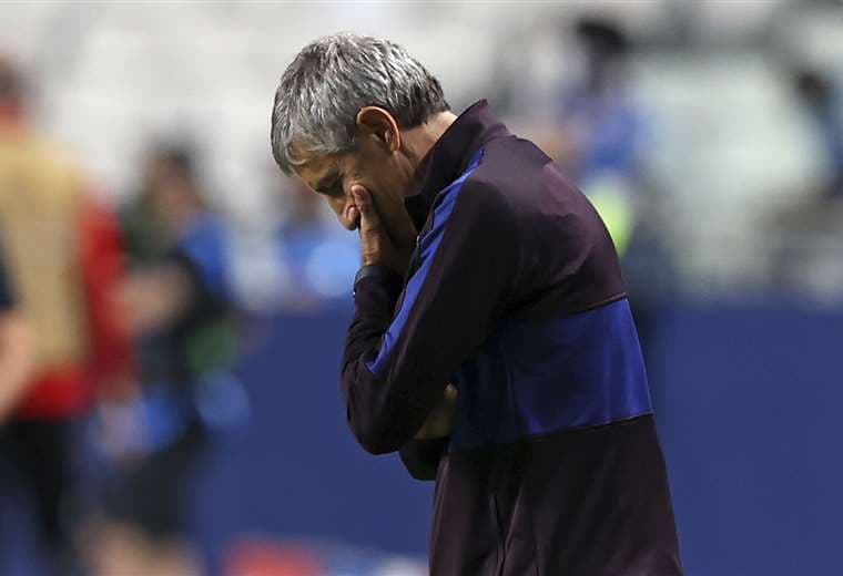 Quique Setién fue despedido del Barcelona. Foto: AFP