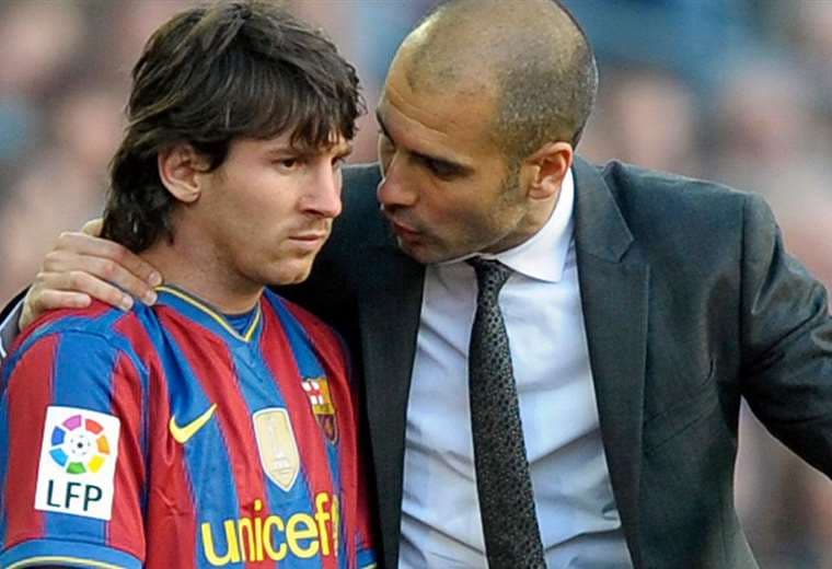 Con Guardiola, cuando el '10' empezaba a desparramar talento en el Barcelona.