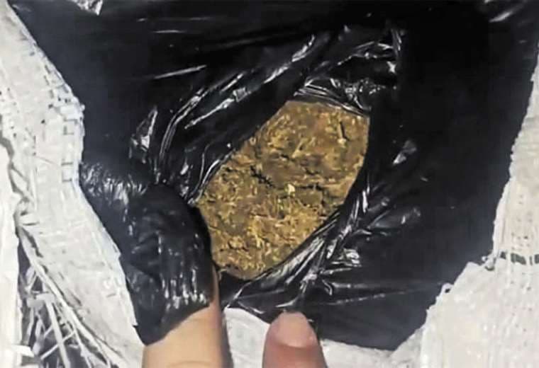 La bolsa con marihuana que se encontró en la casa de los jóvenes