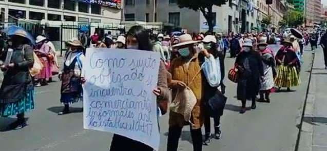 Los gremiales de El Alto iniciaron las protestas contra el Gobierno (Foto: Lourdes Quispe)