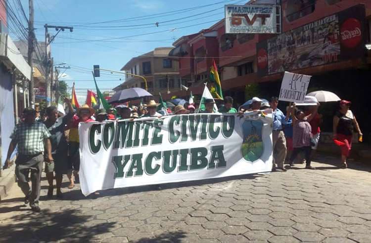Cívicos de Yacuiba se suman al paro. Foto. Franco Centellas 