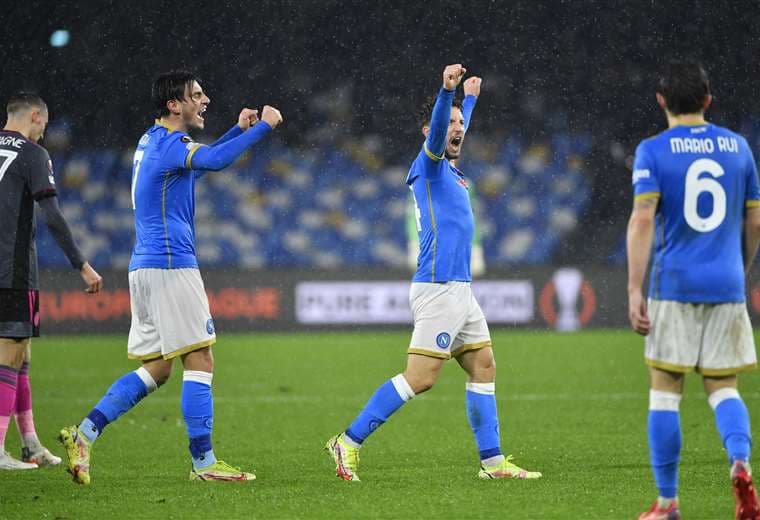 El festejo de Mertens, jugador del Nápoles. Foto: AFP