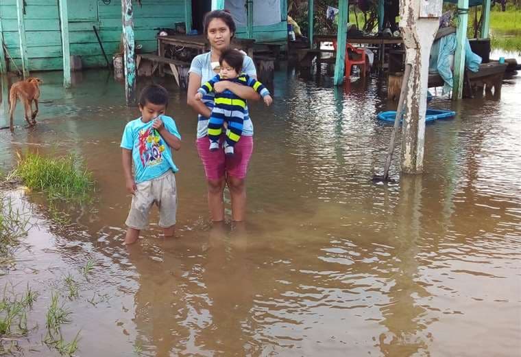 14 viviendas inundadas en Cerro Chico, provincia Guarayos. Foto: D. Ágreda