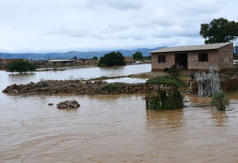 Inundaciones en Cliza, Cochabamba. Foto: Los Tiempos