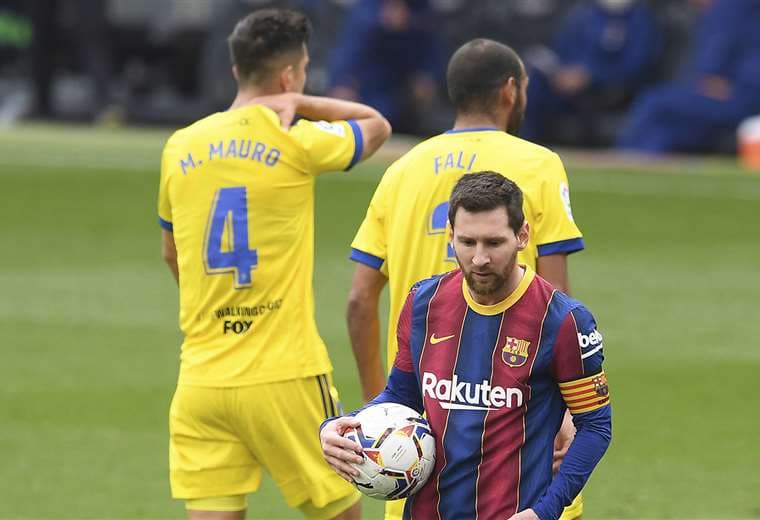 Messi marcó el único gol del equipo culé. Foto: AFP