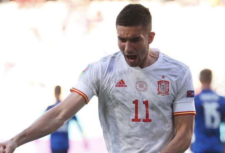 Ferran Torres marcó el cuarto gol de la selección española. Foto: AFP