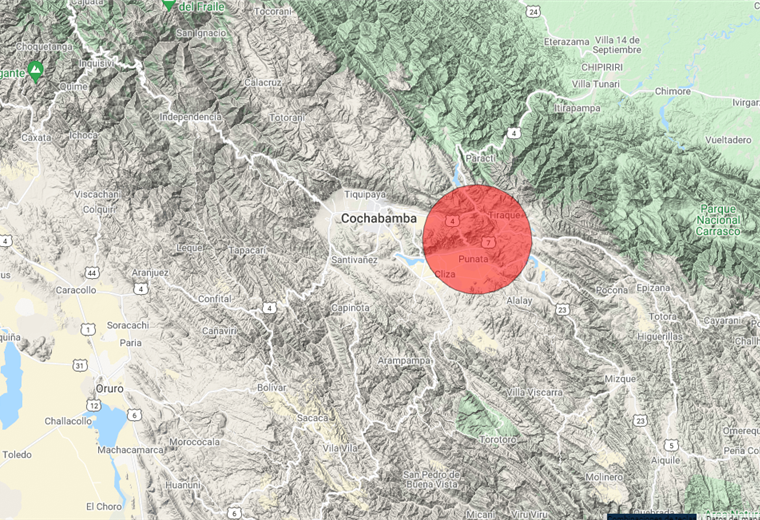 Captura: En toda la zona roja se sintió el sismo, según el Observatorio San Calixto.