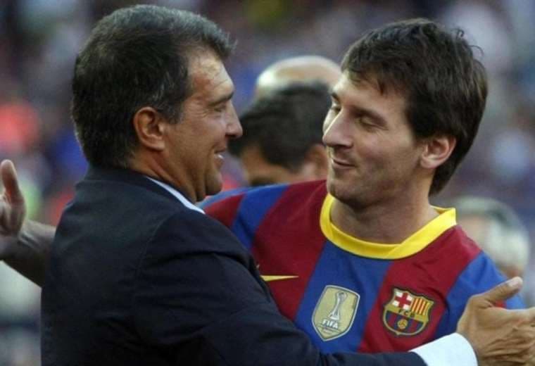 La relación de Laporta y Messi es buena en el Barcelona. Foto: internet