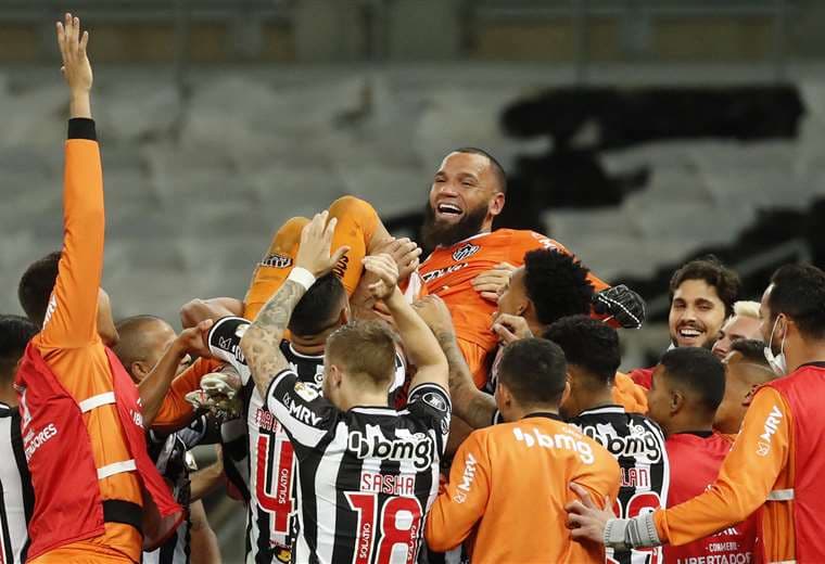 La celebración del Atlético Mineiro por la clasificación. Foto: AFP