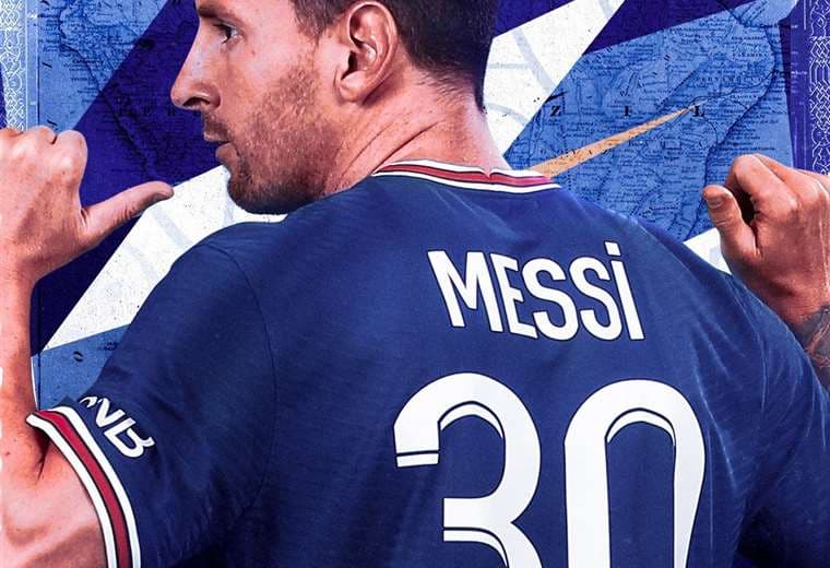 Messi con la camiseta que utilizará en el PSG. Foto: PSG