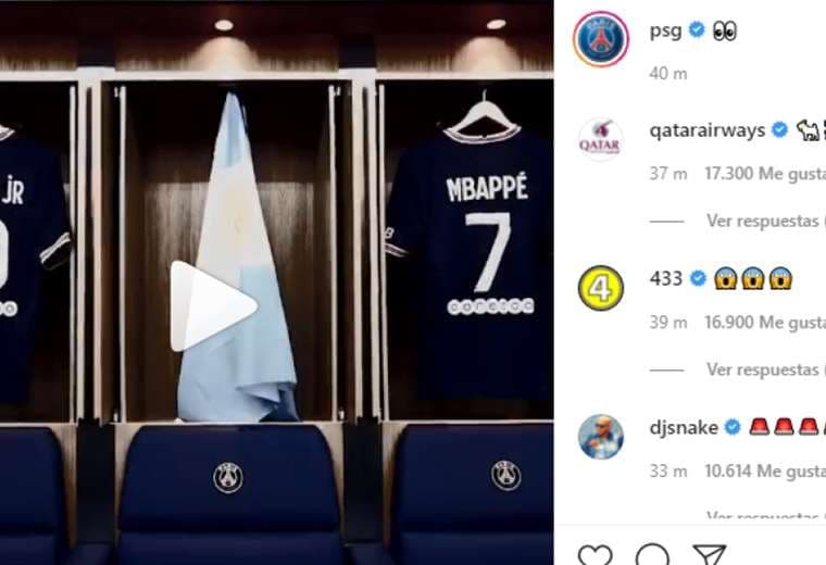 Captura de pantalla del video que publicó el PSG en Instagram