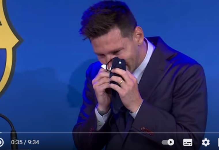 Captura de pantalla de la conferencia de Messi