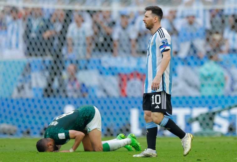 Messi en la derrota ante Arabia Saudita. AFP