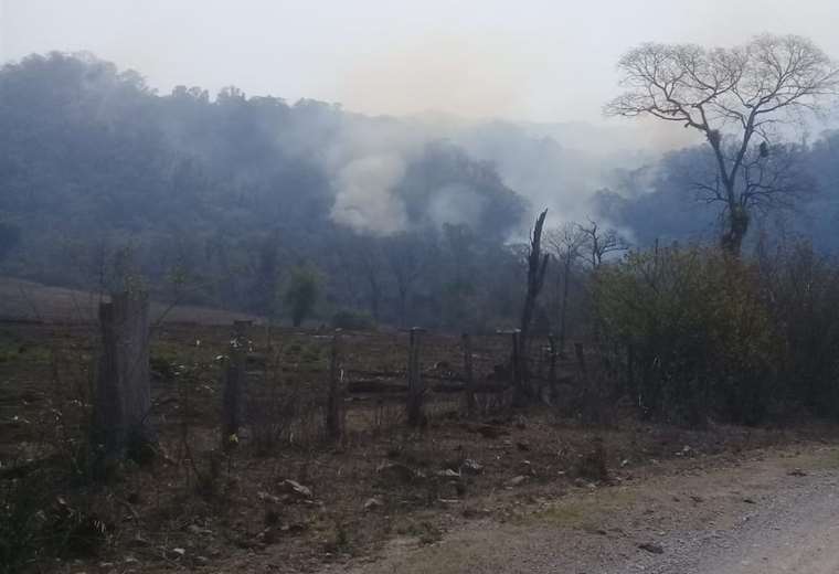 Incendio en la zona de Chajllas, de la Reserva de Tariquia