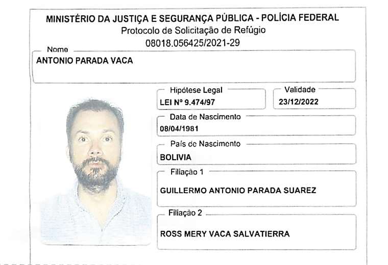 Antonio Parada pidió refugio político en Brasil