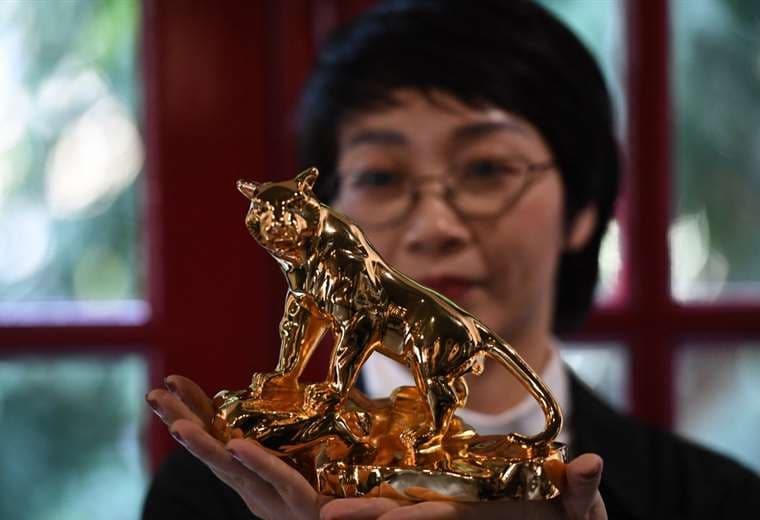 Adorno realizado con la figura del Tigre para celebrar el año nuevo chino 
