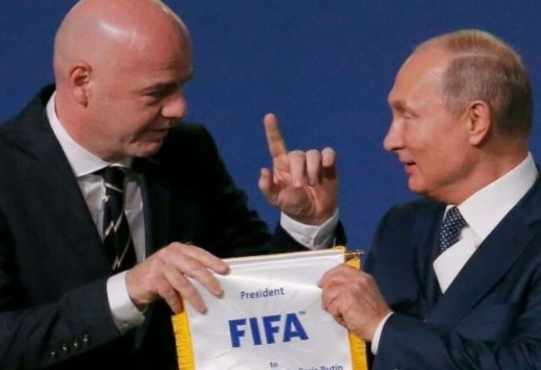Infantino y Putin, presidente de la FIFA y Rusia, respectivamente. Foto: Internet