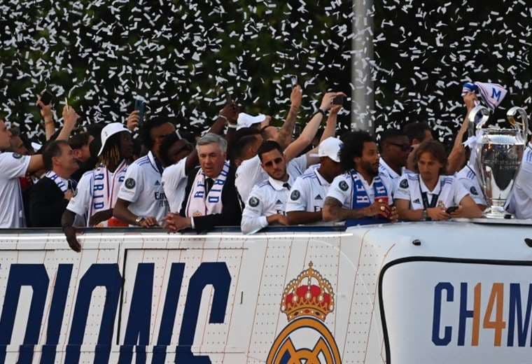 El Real Madrid festejó un nuevo título con su gente. Foto: AFP