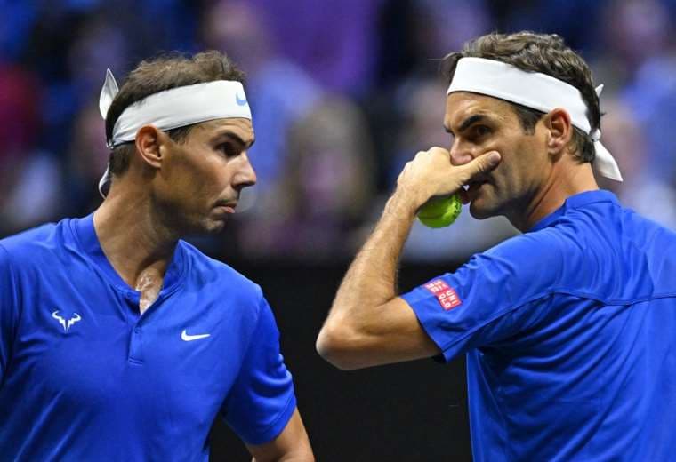 Nadal y Federer jugaron juntos dobles en la Laver Cup. Foto: AFP