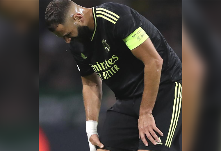 Benzema salió dolorido del partido ante Celtic, por la Champions. Foto. Internet 