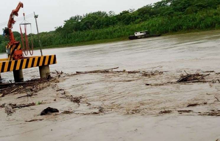 El rio Ichilo se desbordó. Hay alerta roja por lluvias/Foto: Soledad Prado
