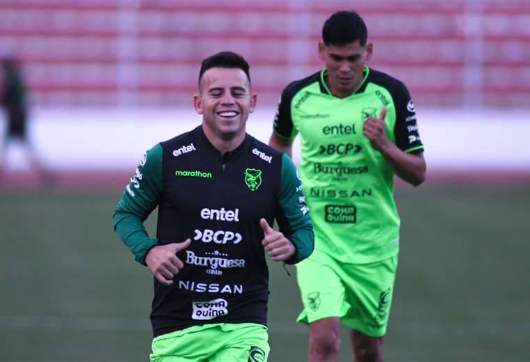 Henry Vaca en el entrenamiento de la Selección boliviana