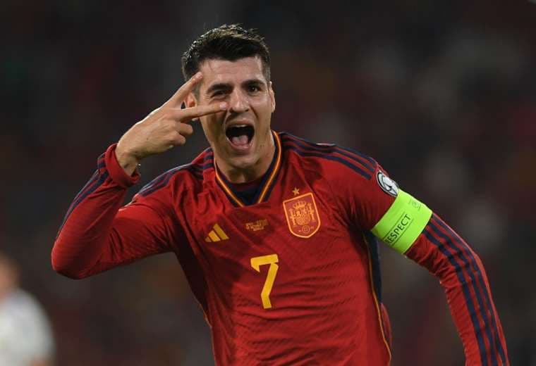Álvaro Morata anotó el primer gol de España. Foto: AFP