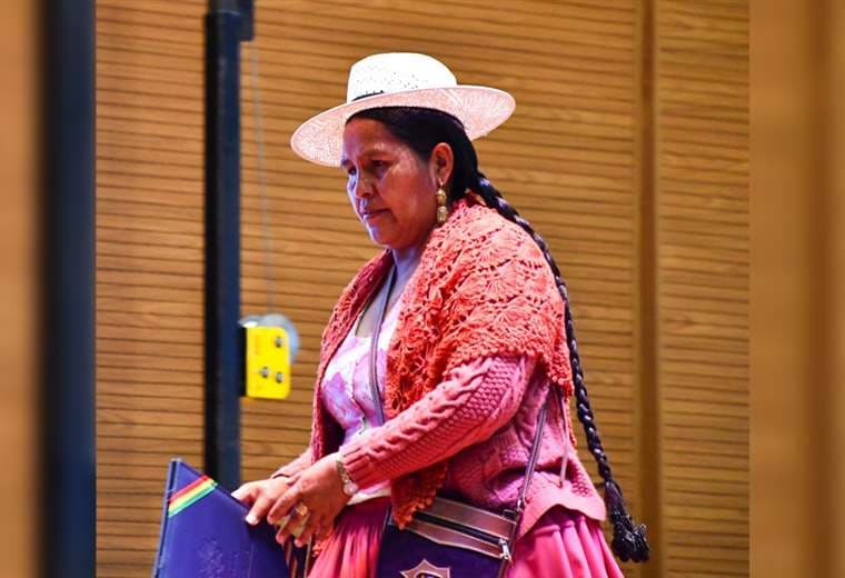 La ministra de Culturas, Descolonización y Despatriarcalización, Sabina Orellana
