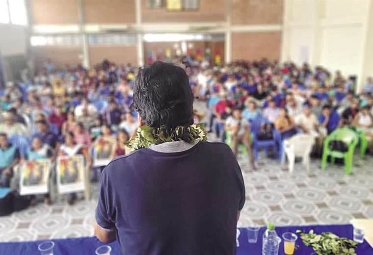 Evo Morales en una concentración con cocaleros