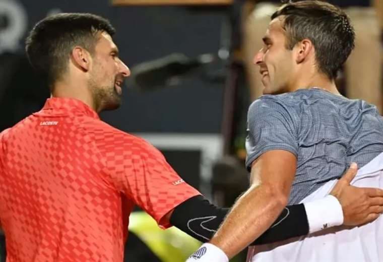 Imagen del partido entre Djokovic y Etcheverry
