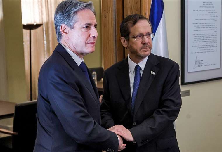 Antony Blinken, secretario de Estado, y el presidente iraní Isaac Herzog / Foto: AFP