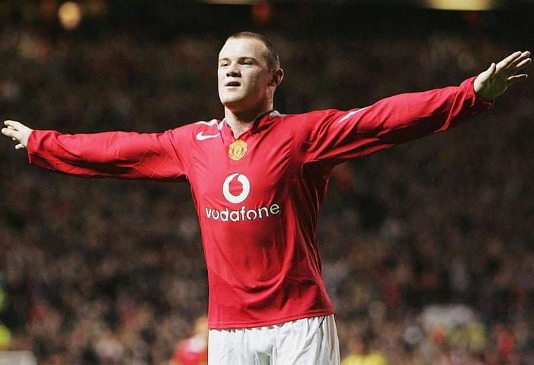 Rooney en sus inicios con Manchester United