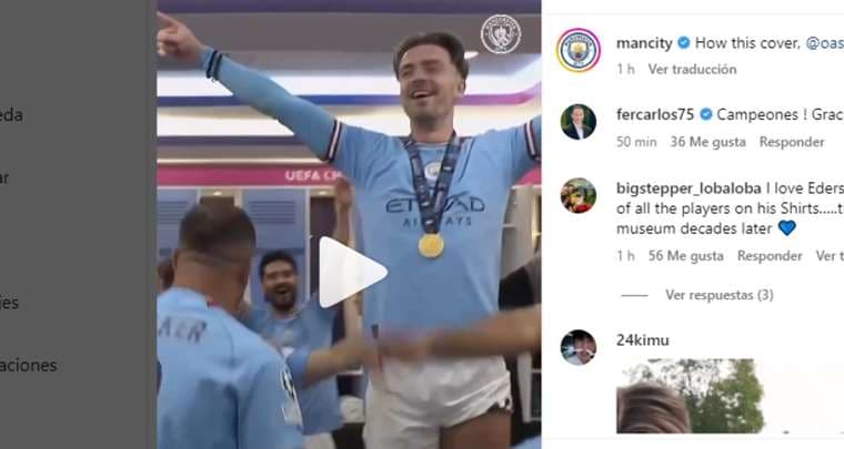 Captura de pantalla de un video publicado por el Manchester City