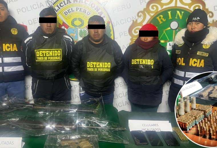Peruanos detenidos con arma boliviana, en Puno
